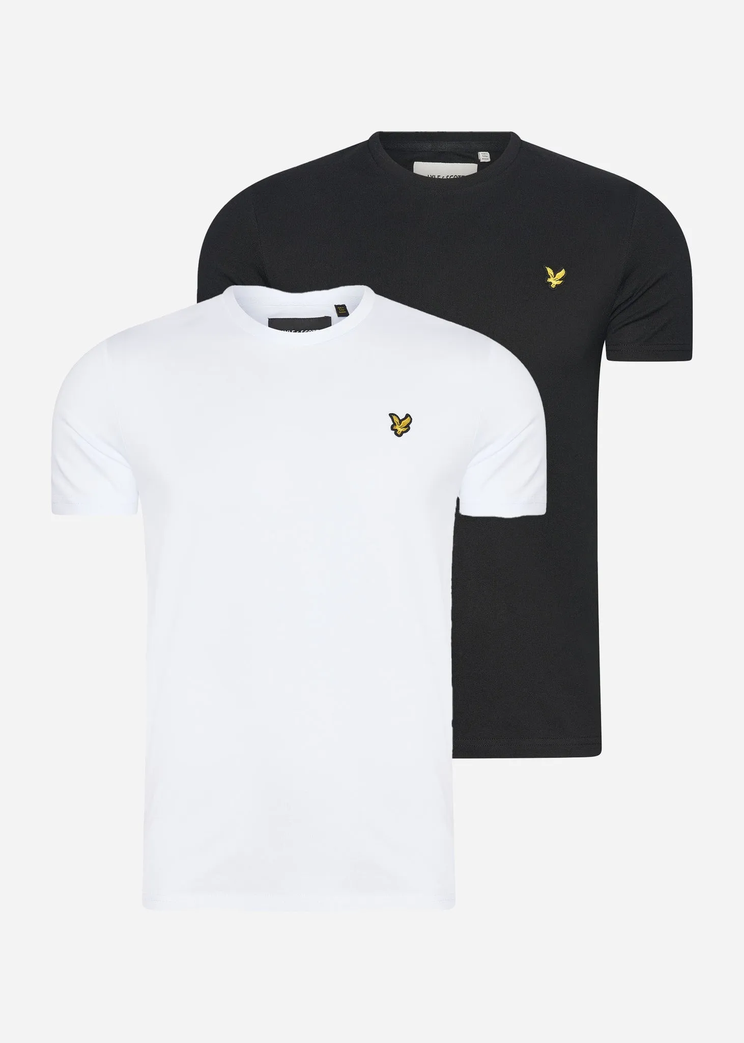 2 Pack plain t-shirt - jet black - white