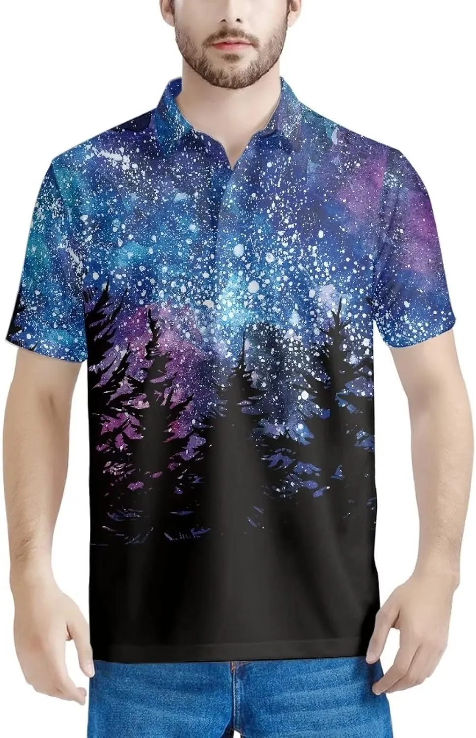 AFPANQZ Shirts for Mens Casual T-Shirts Graphic Short Sleeves Tees Button Up Casual Summer Slim Fit