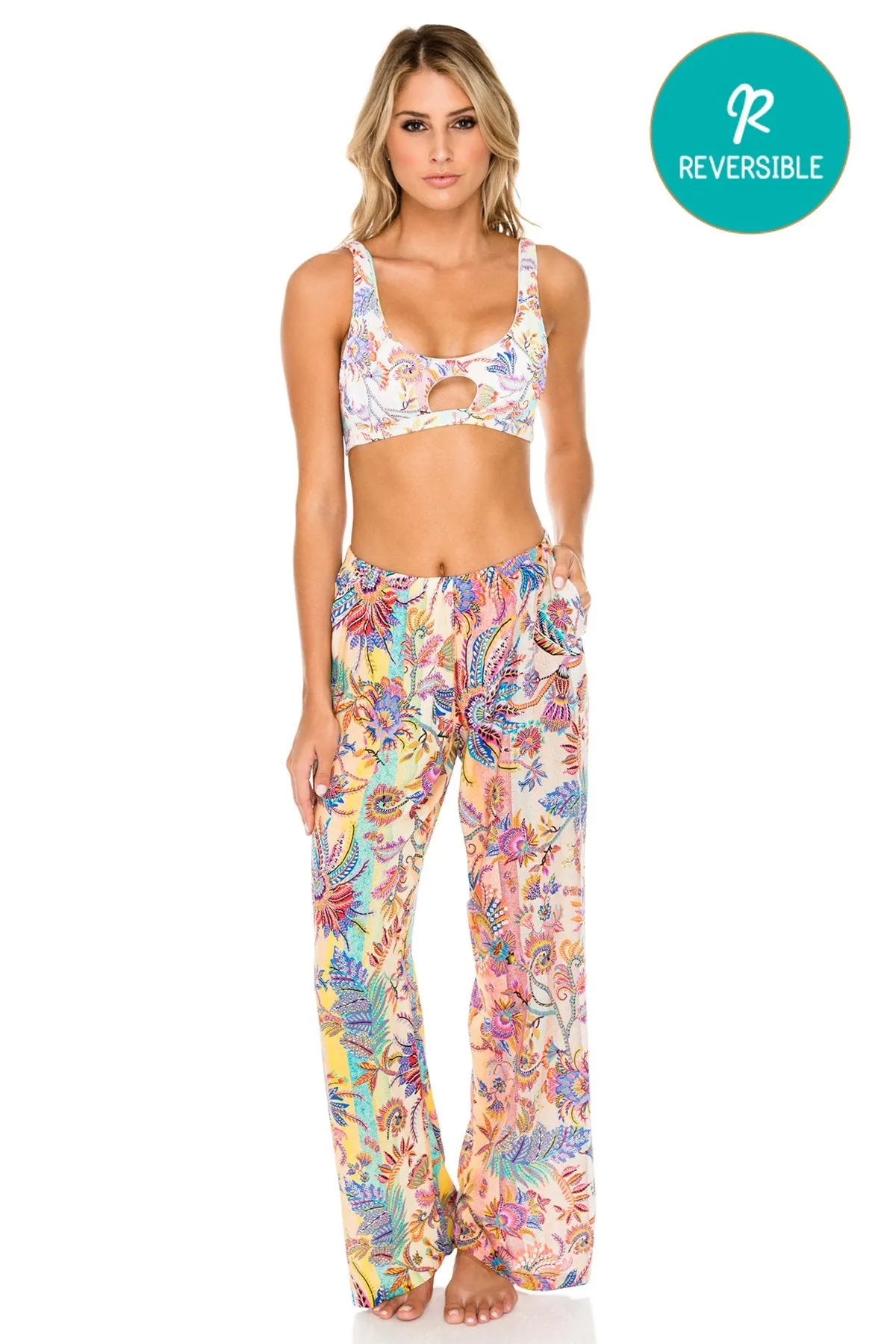 ALCAZAR - Tank Bralette & Flare Bottom Pants • Multicolor