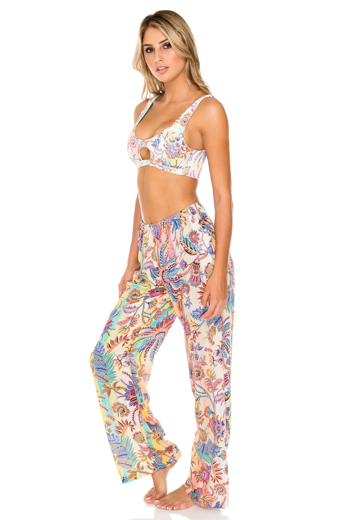 ALCAZAR - Tank Bralette & Flare Bottom Pants • Multicolor