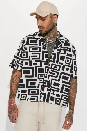 Amazed Short Sleeve Button Up - Black