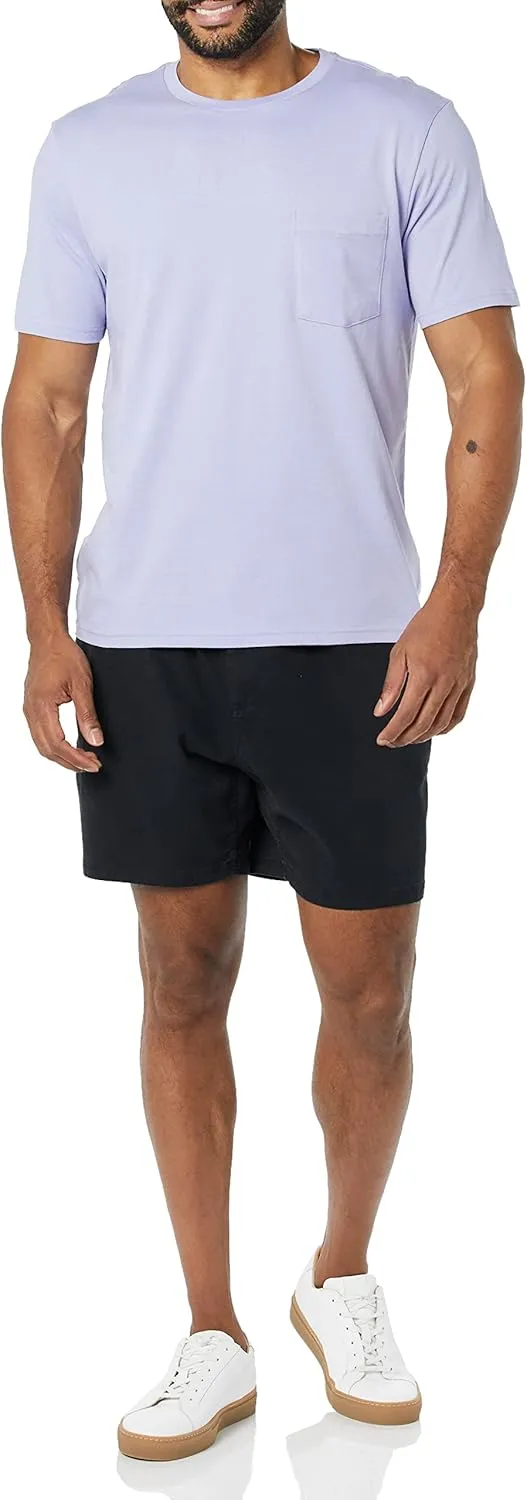 Amazon Essentials Men's T-Shirts, Short-Sleeve Crewneck Pocket, Cotton, 2-Pack