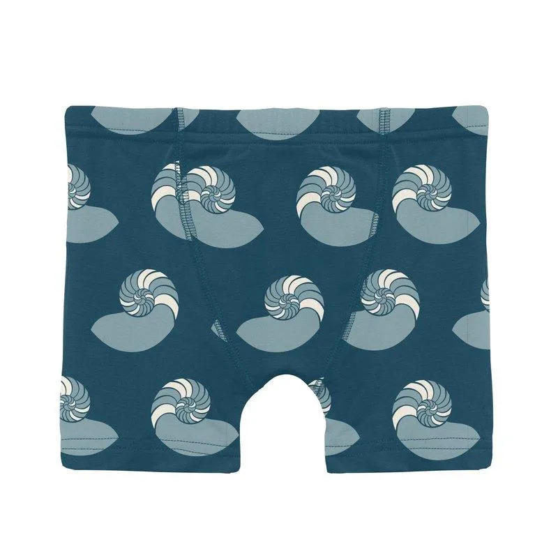 Bamboo Boxer Brief - Peacock Nautilus