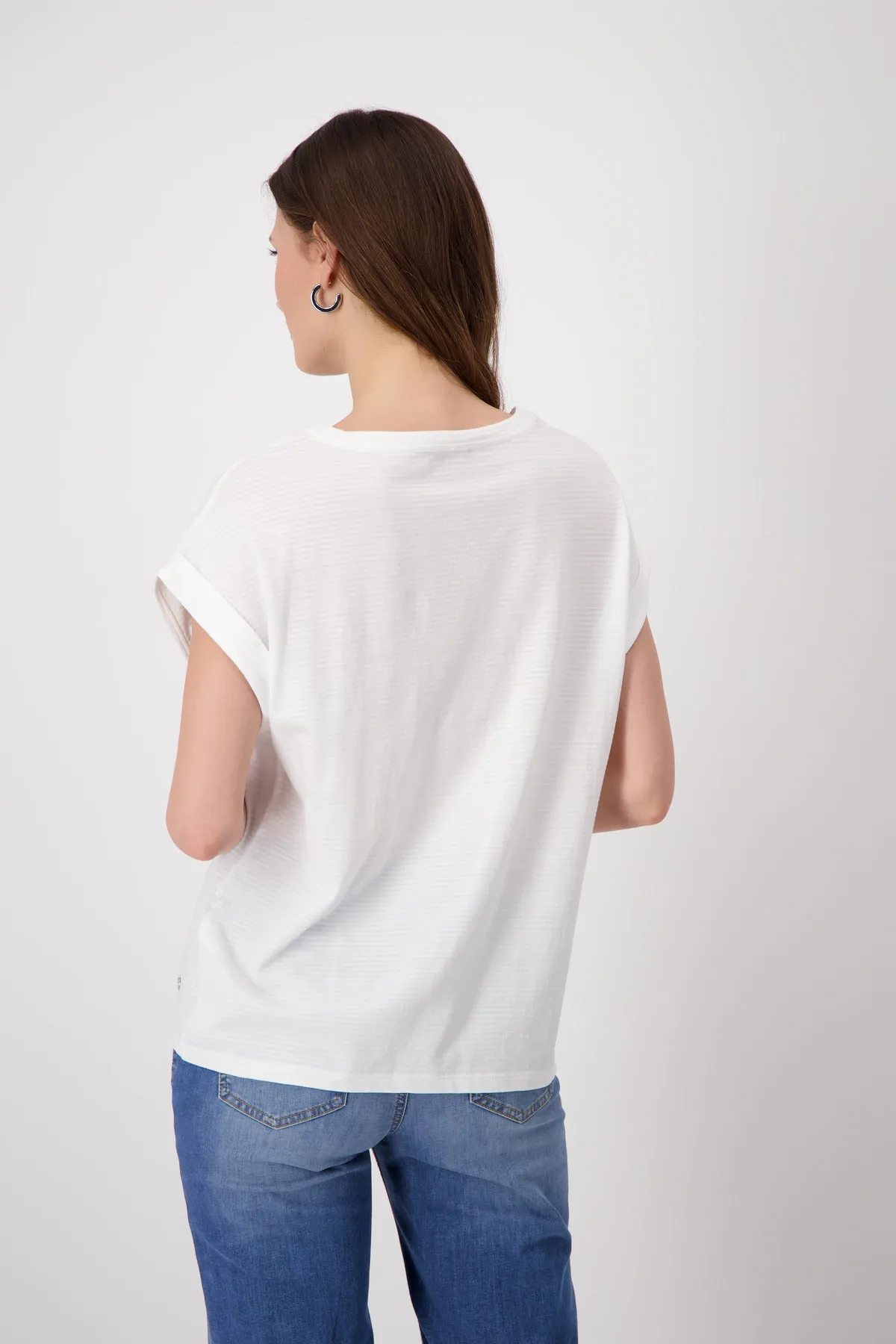Basic Plain Burnout Cotton T-Shirt