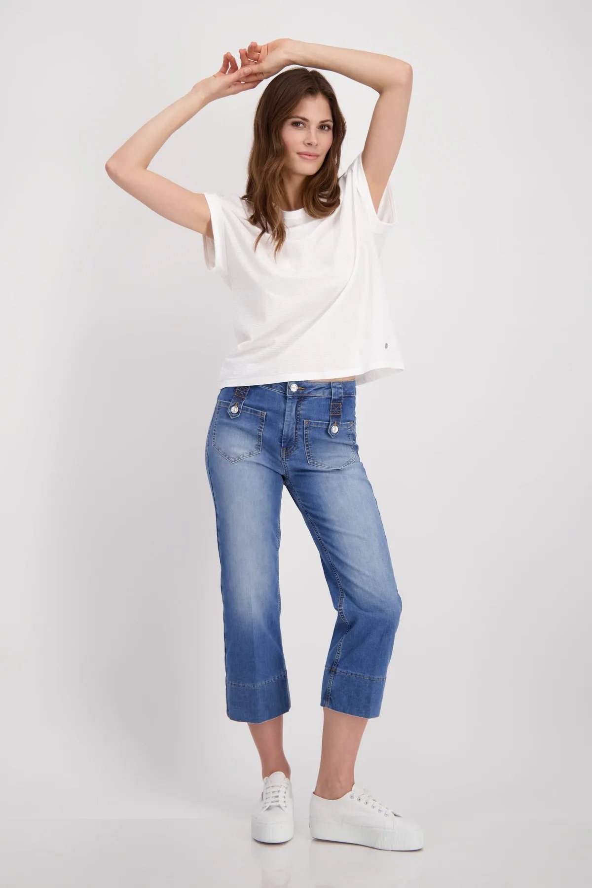 Basic Plain Burnout Cotton T-Shirt