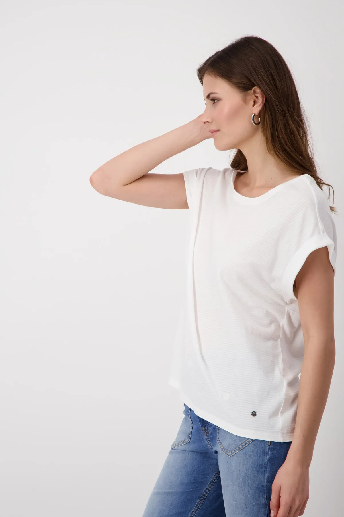 Basic Plain Burnout Cotton T-Shirt
