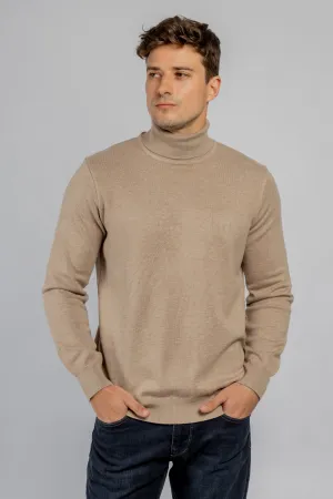 Beige High Collar Pullover