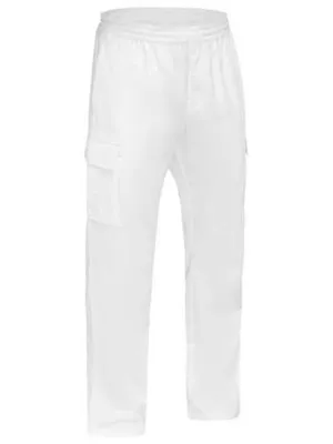 Bisley, Elastic Waist Cargo Pant, BPC6400-Stout Fit (Pair) - White - Size: 117