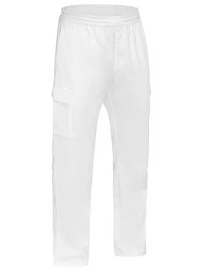 Bisley, Elastic Waist Cargo Pant, BPC6400-Stout Fit (Pair) - White - Size: 117
