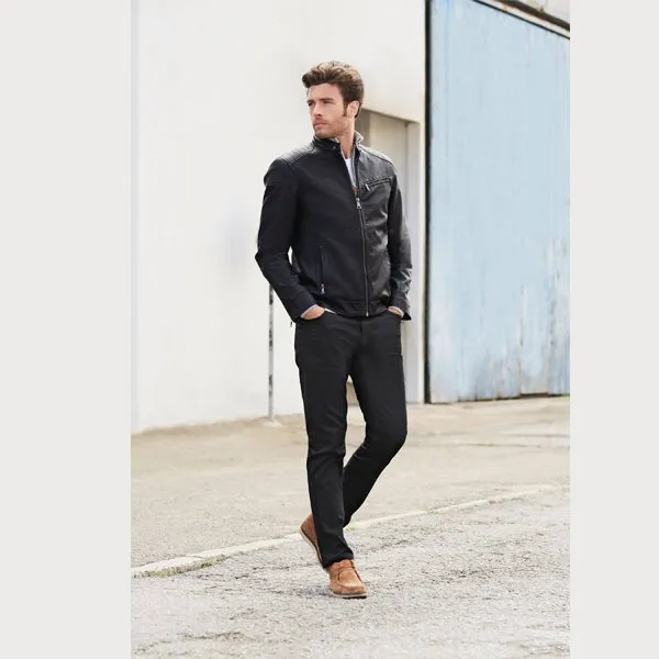 Black Faux Leather Racer Jacket
