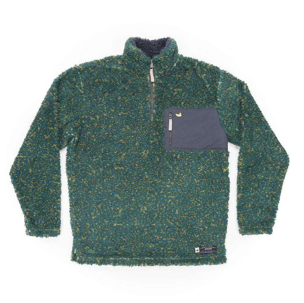 Blue Ridge Sherpa Pullover in Dark Green and Mustard by Southern Marsh