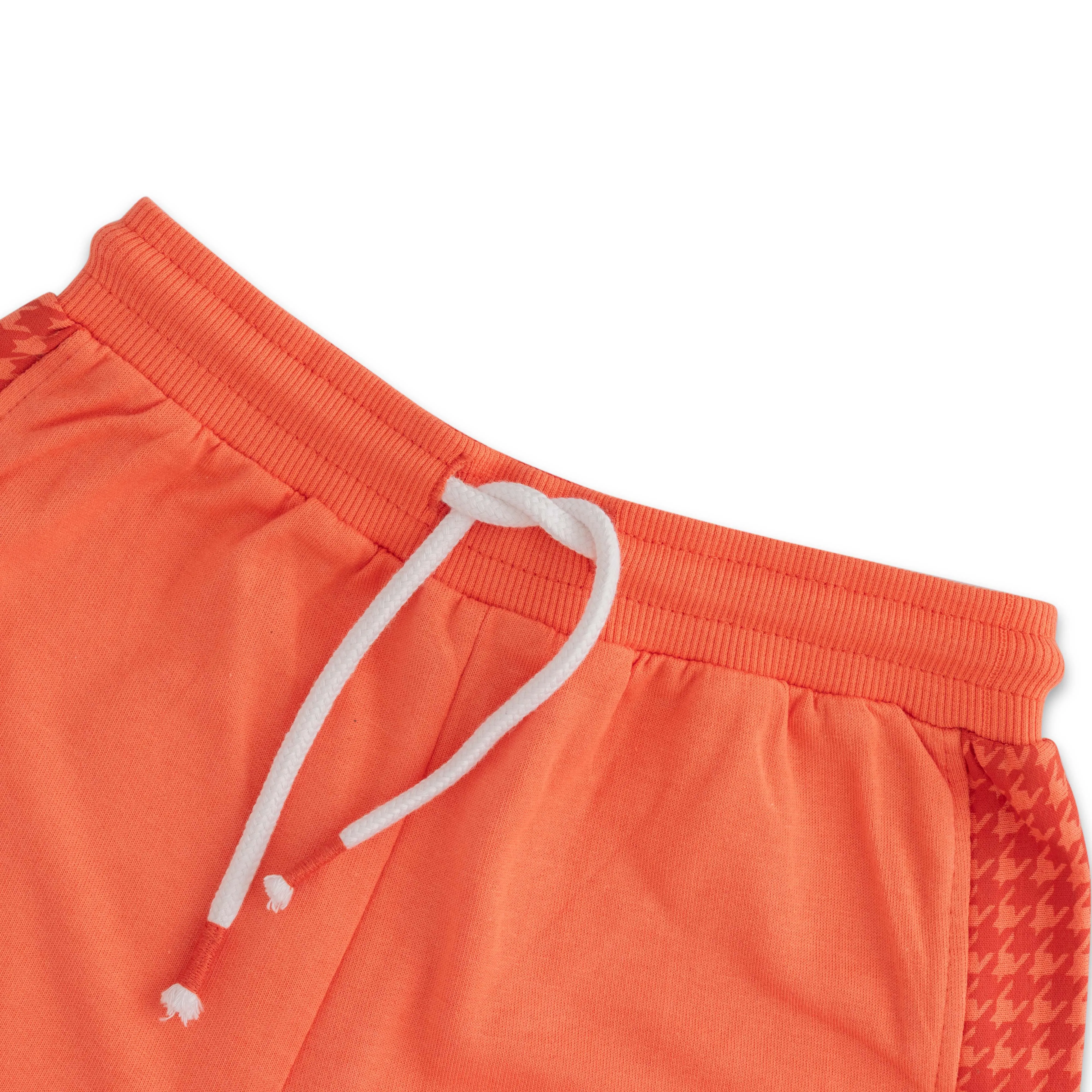Boys Cargo Jogger Pants - Coral Orange with Side Pockets & Drawstring