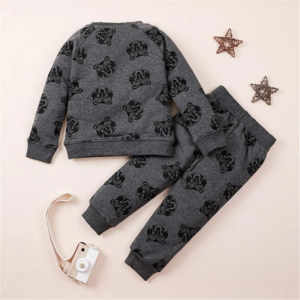 Boys Cartoon Long Sleeve Top & Pants Little Boys Wholesale Clothing