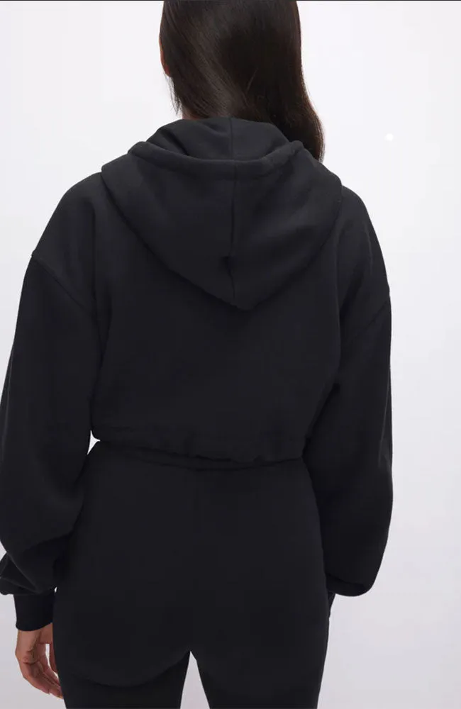 Brushed Fleece Cropped Hoodie