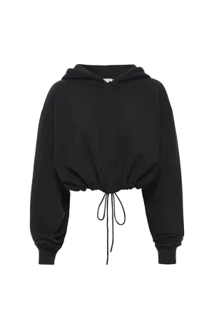 Brushed Fleece Cropped Hoodie