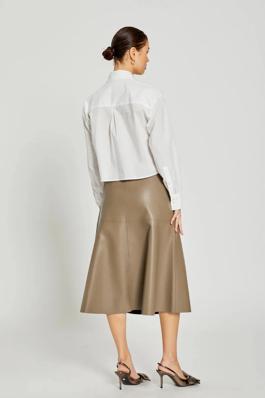 Bruuns Bazaar Vegan Leather Skirt - Shiitake Brown