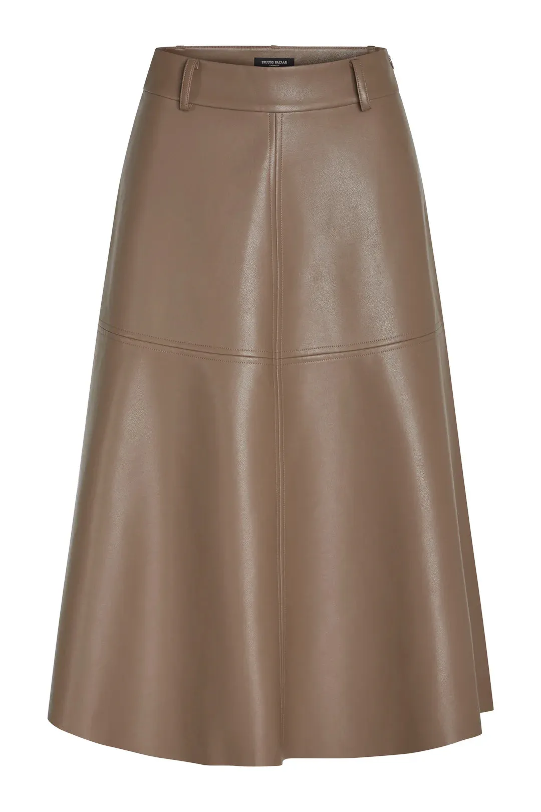 Bruuns Bazaar Vegan Leather Skirt - Shiitake Brown