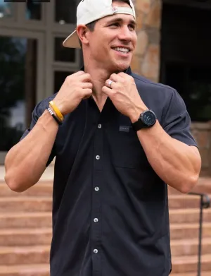Burlebo Performance Button Up Heather Black