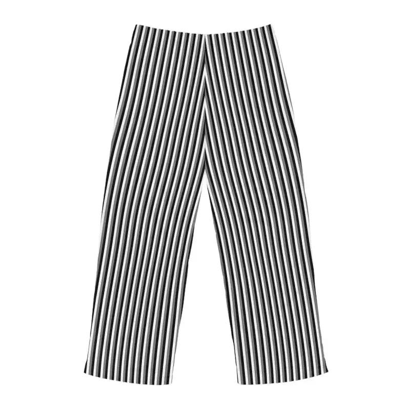 Chic Vertical Black White Stripes Pajama Pants