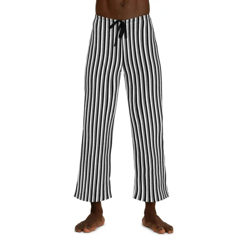 Chic Vertical Black White Stripes Pajama Pants