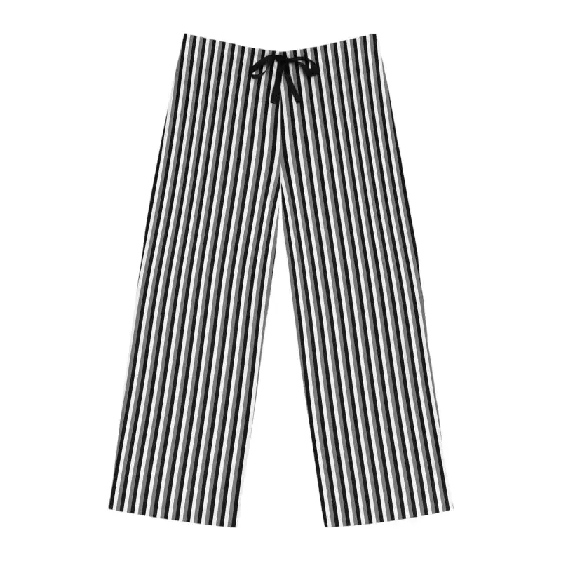 Chic Vertical Black White Stripes Pajama Pants