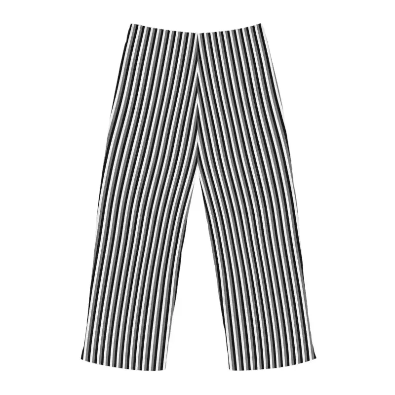Chic Vertical Black White Stripes Pajama Pants