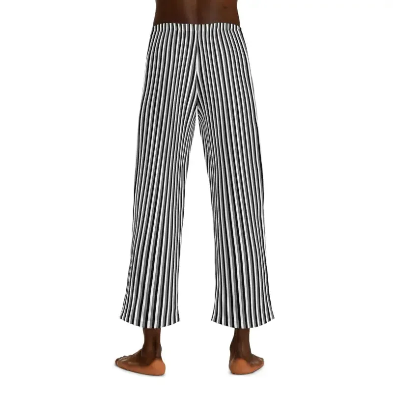 Chic Vertical Black White Stripes Pajama Pants