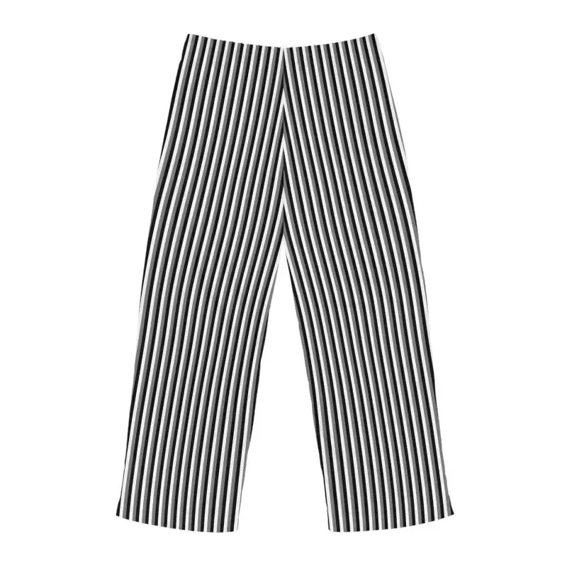 Chic Vertical Black White Stripes Pajama Pants
