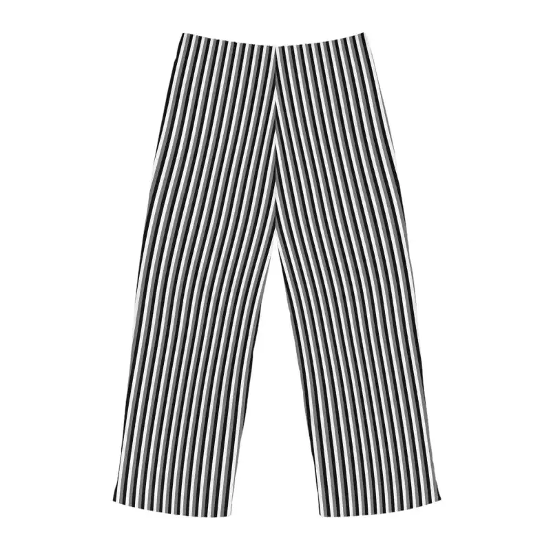 Chic Vertical Black White Stripes Pajama Pants