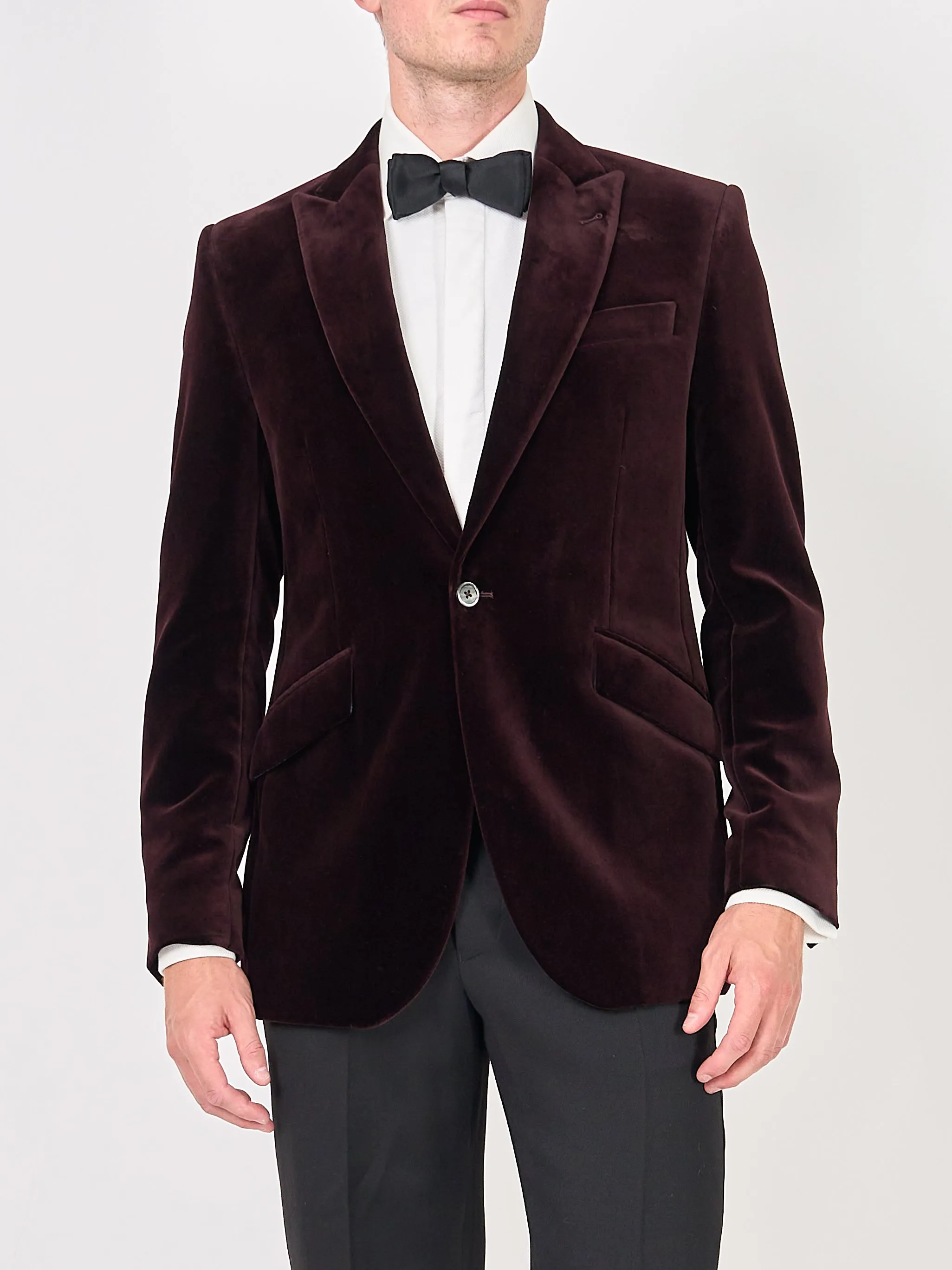 Claret Velvet Cotton Newport Jacket