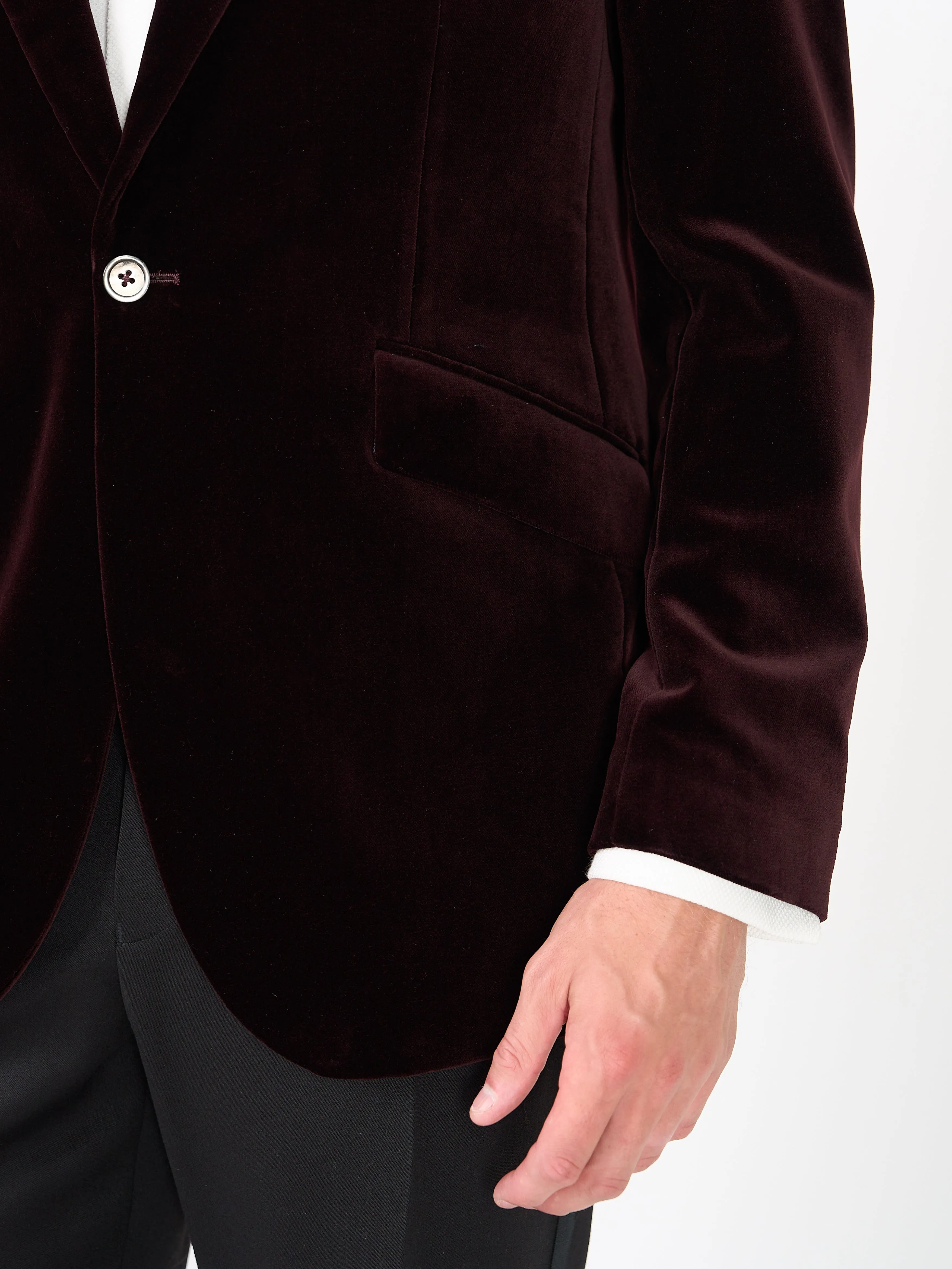 Claret Velvet Cotton Newport Jacket