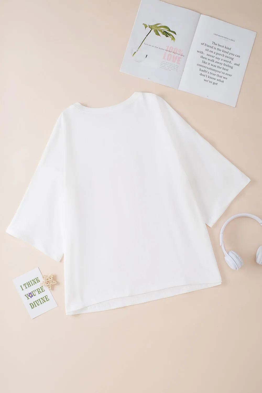 Color Block Star Patched Oversized T-Shirt