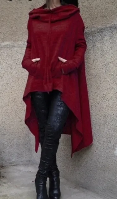 Cozy Autumn Poncho - Burgundy