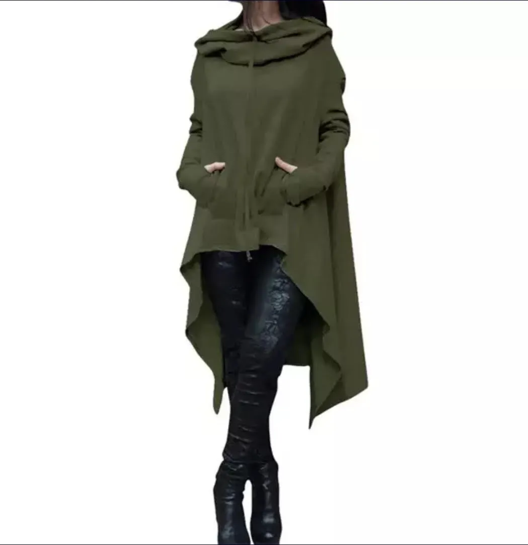 Cozy Autumn Poncho - Burgundy
