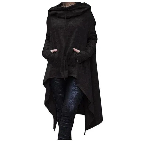 Cozy Autumn Poncho - Burgundy