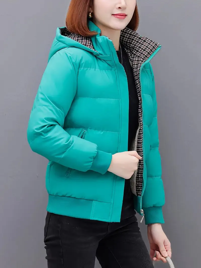Dames winterjas - modieus, capuchon, ritssluiting, warm