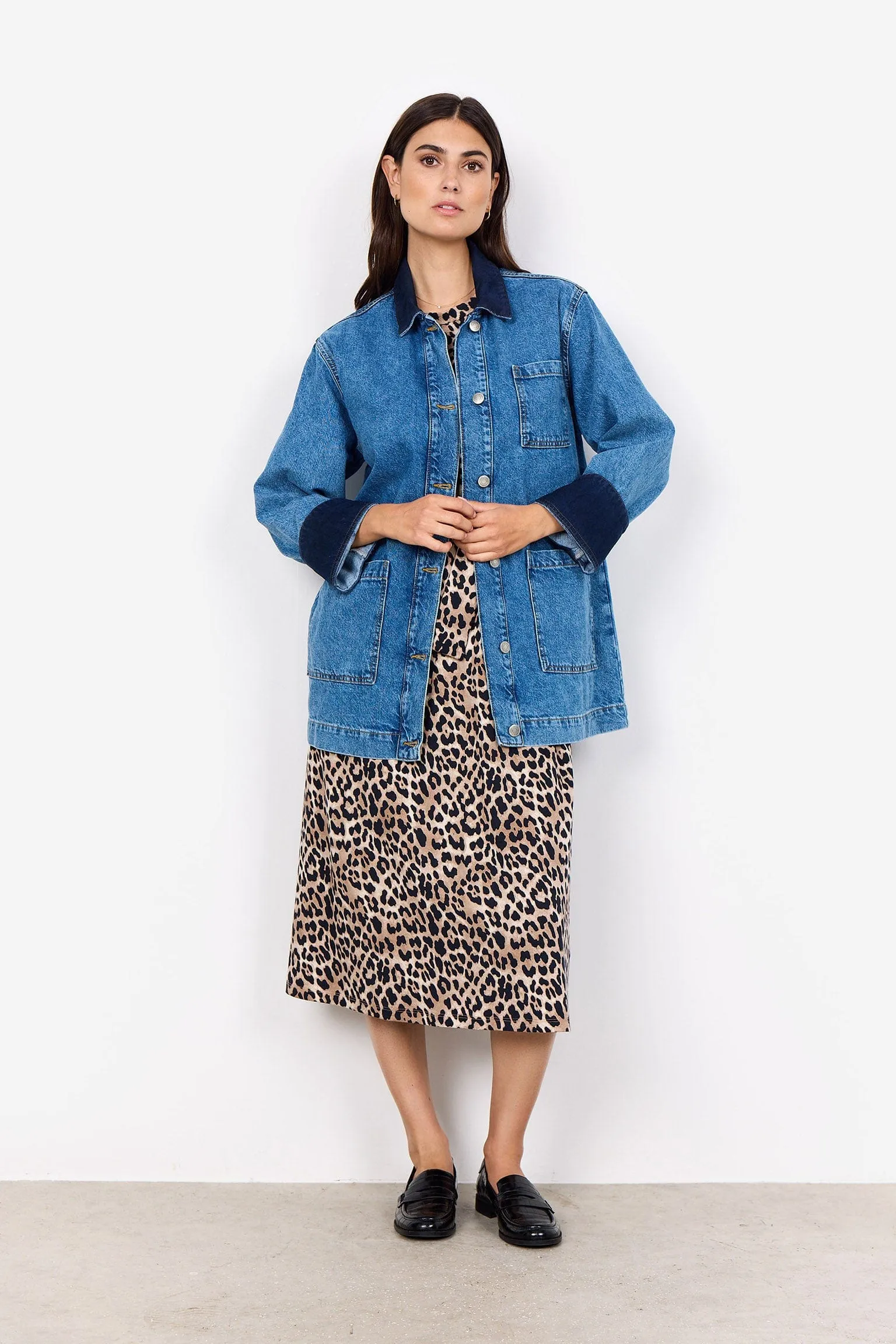 Dolores Denim Shacket - Medium Blue Denim