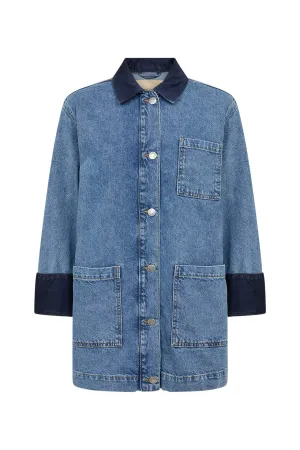 Dolores Denim Shacket - Medium Blue Denim