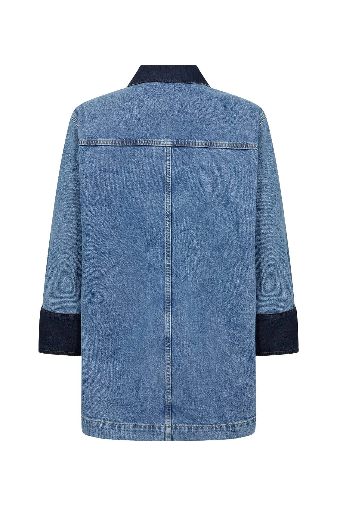 Dolores Denim Shacket - Medium Blue Denim