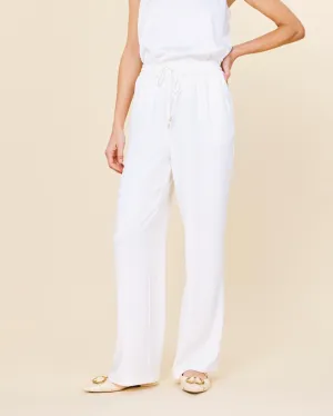 Elastic Waist Pants - White