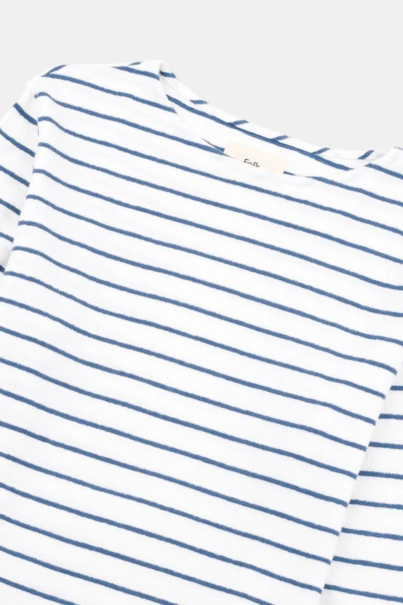 Folk Textured Stripe T-Shirt (Off White/Soft Blue)