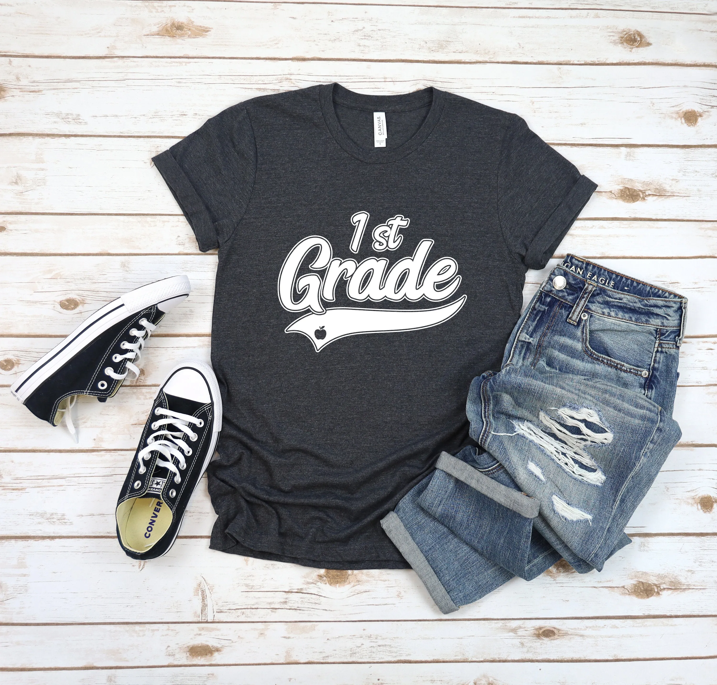 Grade Level Teacher Adult T Shirts - Back to School - First Grade - Second Grade - Third Grade - Fourth Grade - Fifth Grade