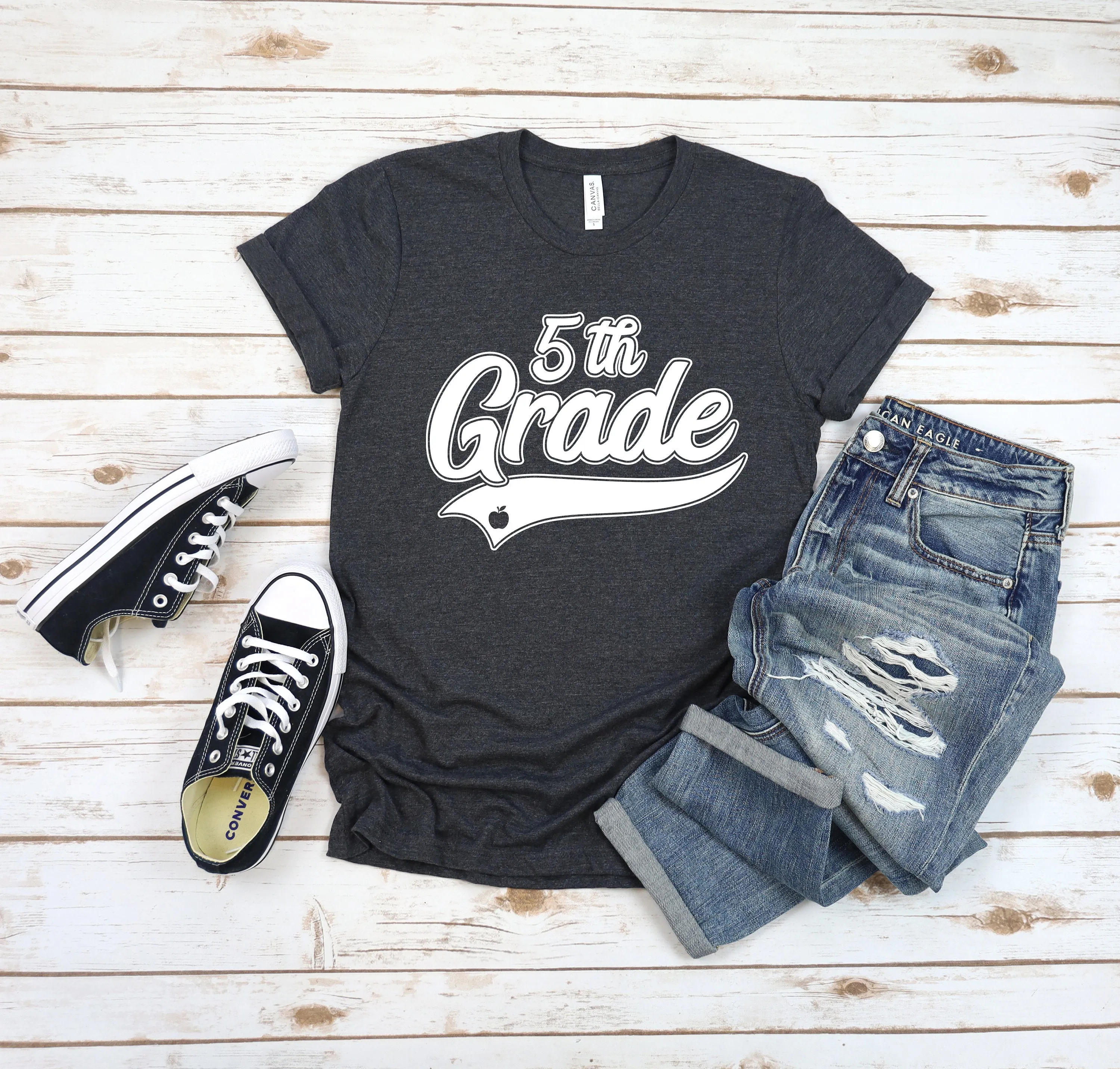 Grade Level Teacher Adult T Shirts - Back to School - First Grade - Second Grade - Third Grade - Fourth Grade - Fifth Grade