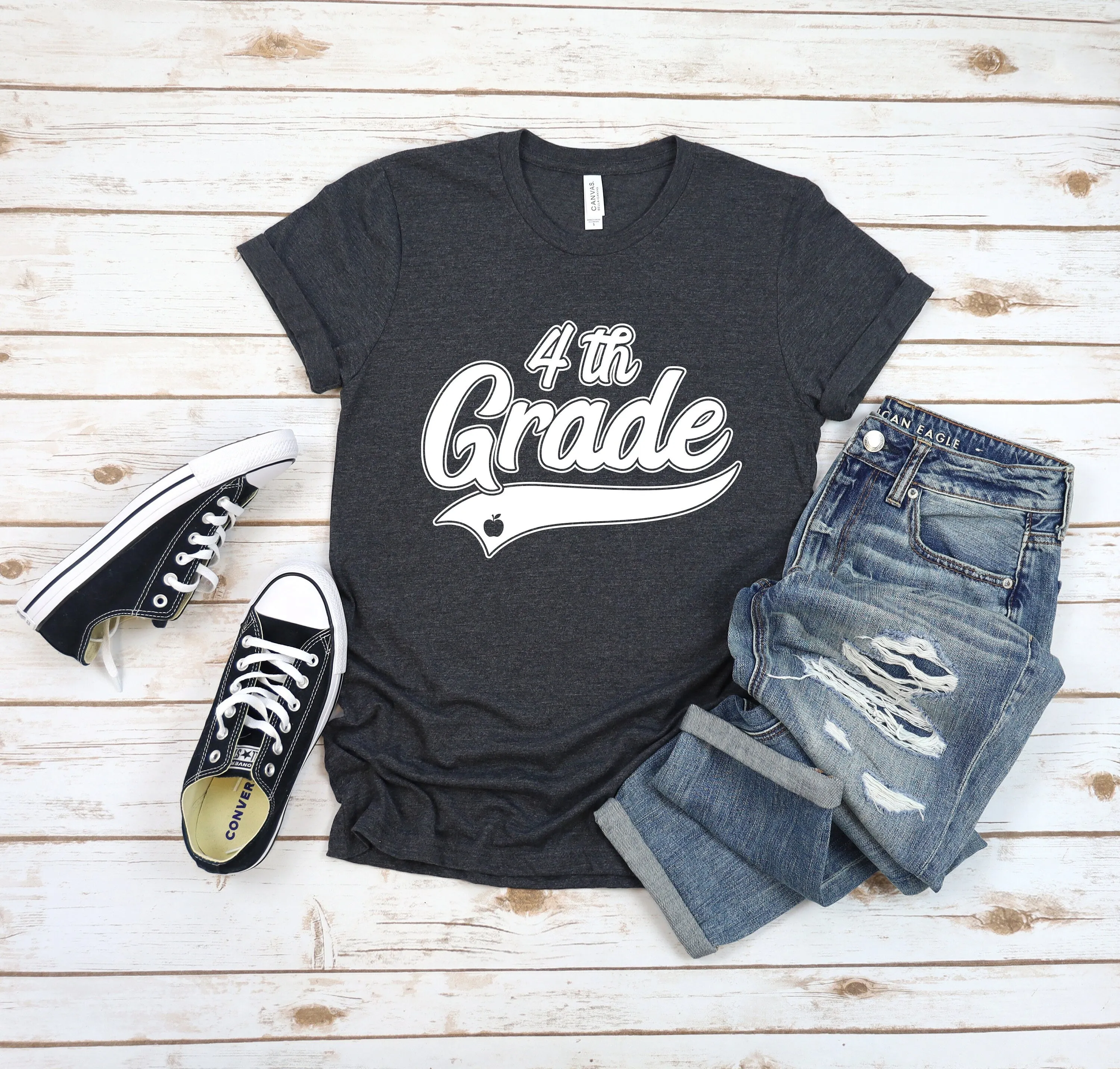 Grade Level Teacher Adult T Shirts - Back to School - First Grade - Second Grade - Third Grade - Fourth Grade - Fifth Grade
