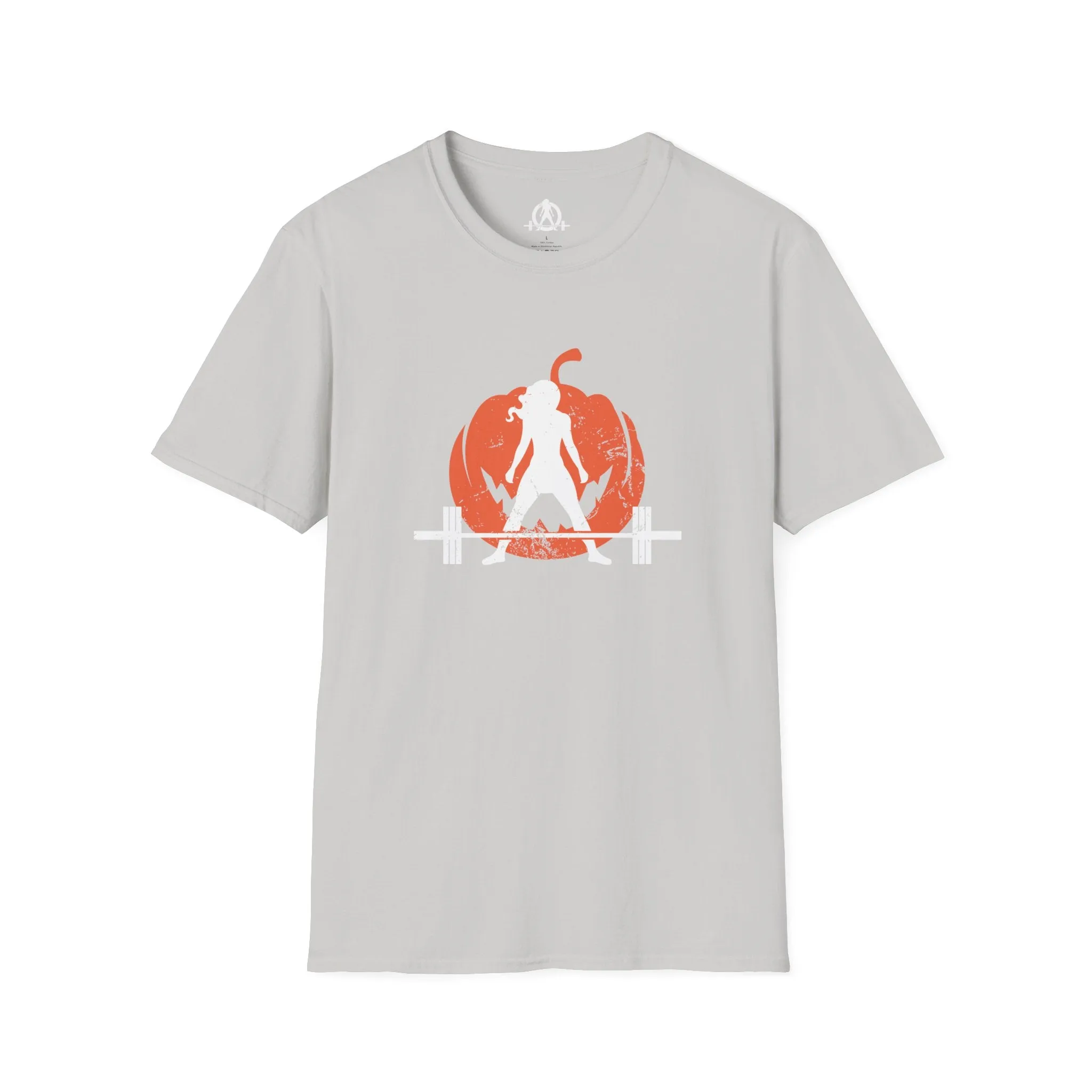 Halloween Pumpkin  - Unisex Softstyle T-Shirt - White Logo - Plain Back