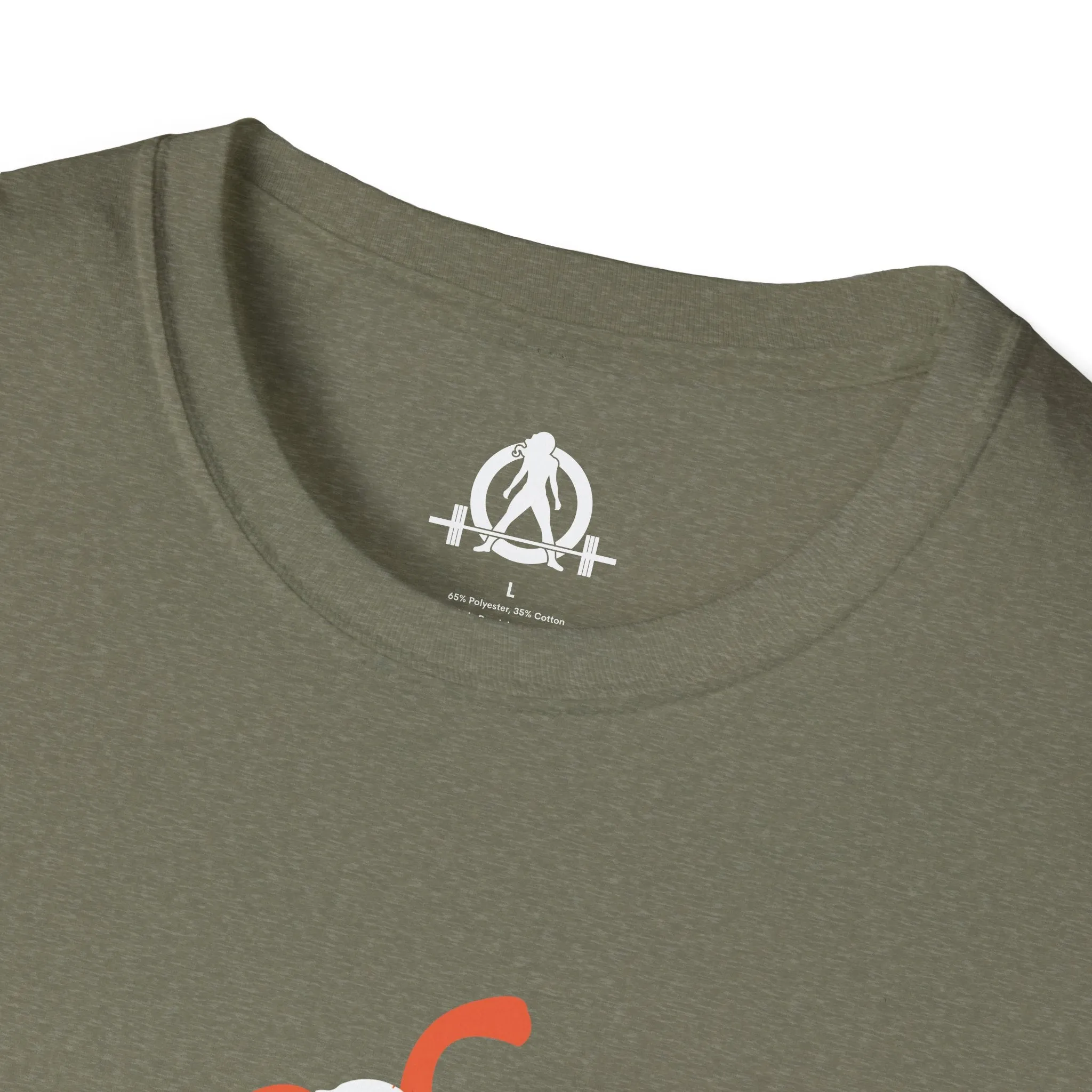 Halloween Pumpkin  - Unisex Softstyle T-Shirt - White Logo - Plain Back