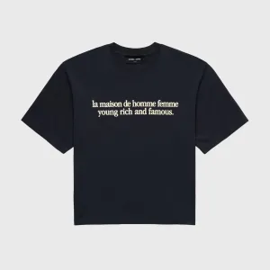 Homme   Femme "Destroyed Maison" Black Tee