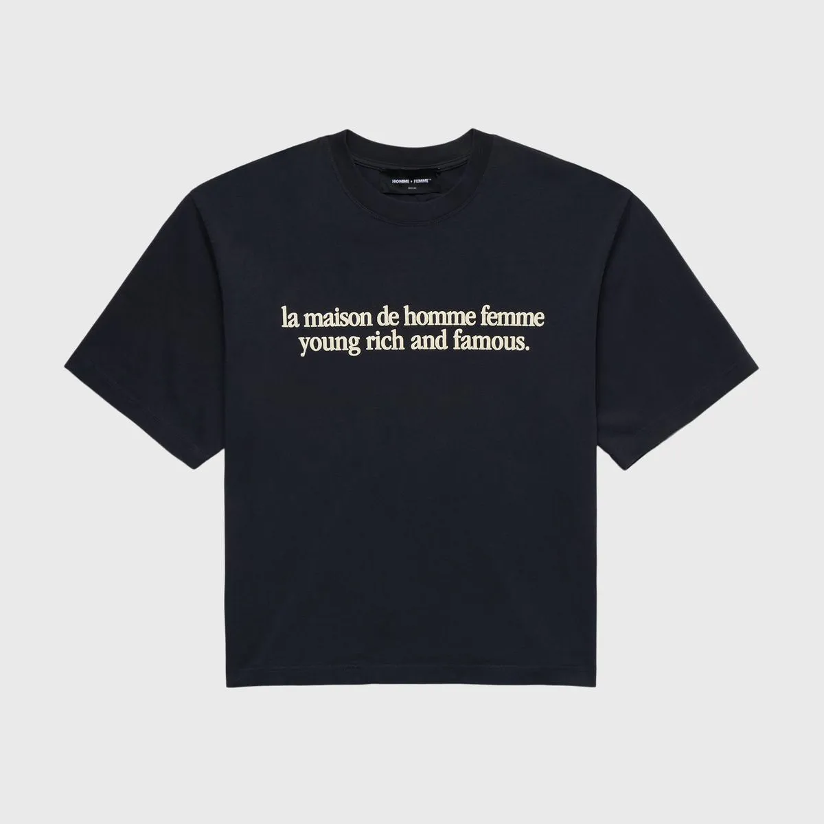 Homme   Femme "Destroyed Maison" Black Tee