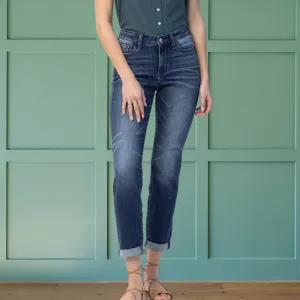 Judy Blue Mid Rise Cuffed Slim Fit
