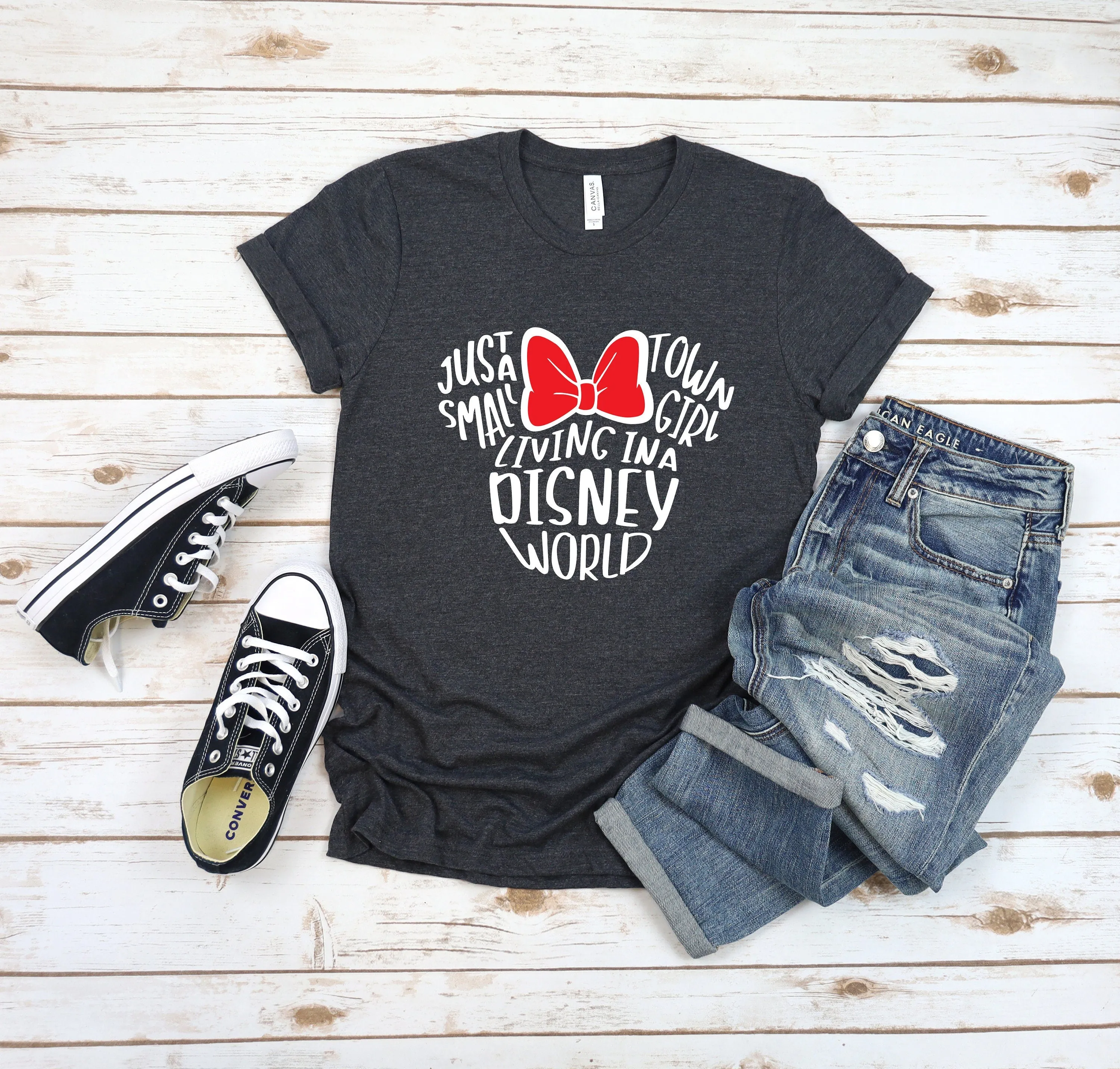 Just a Small Town Girl Living in a Disney World - Minnie T Shirt- Minnie Mouse Adult T Shirt